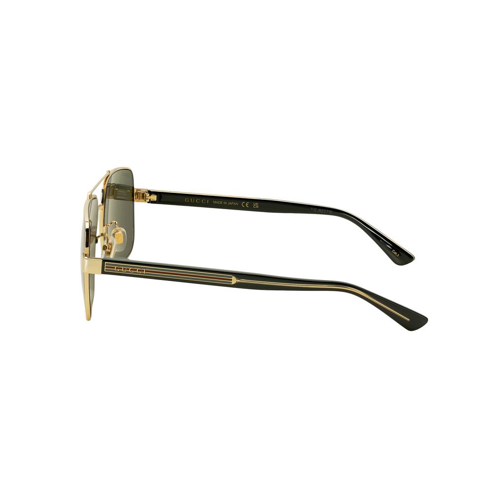 Gucci Web Excellence Enamel Craft Series Gentleman Square Sunglasses Men sunglasses Black Gold GG0529S-001