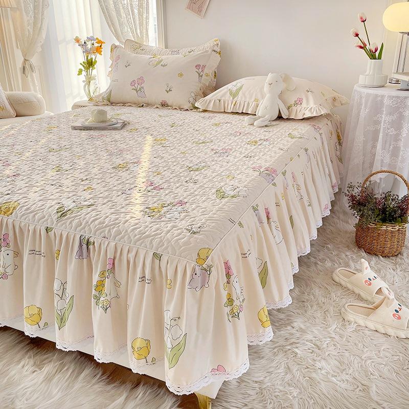 

Корейский стиль, свежая стеганая простыня на подкладке, хлопковое кружево, французский стиль, романтический стиль, хлопковая простыня, юбка-кровать 120*200cm