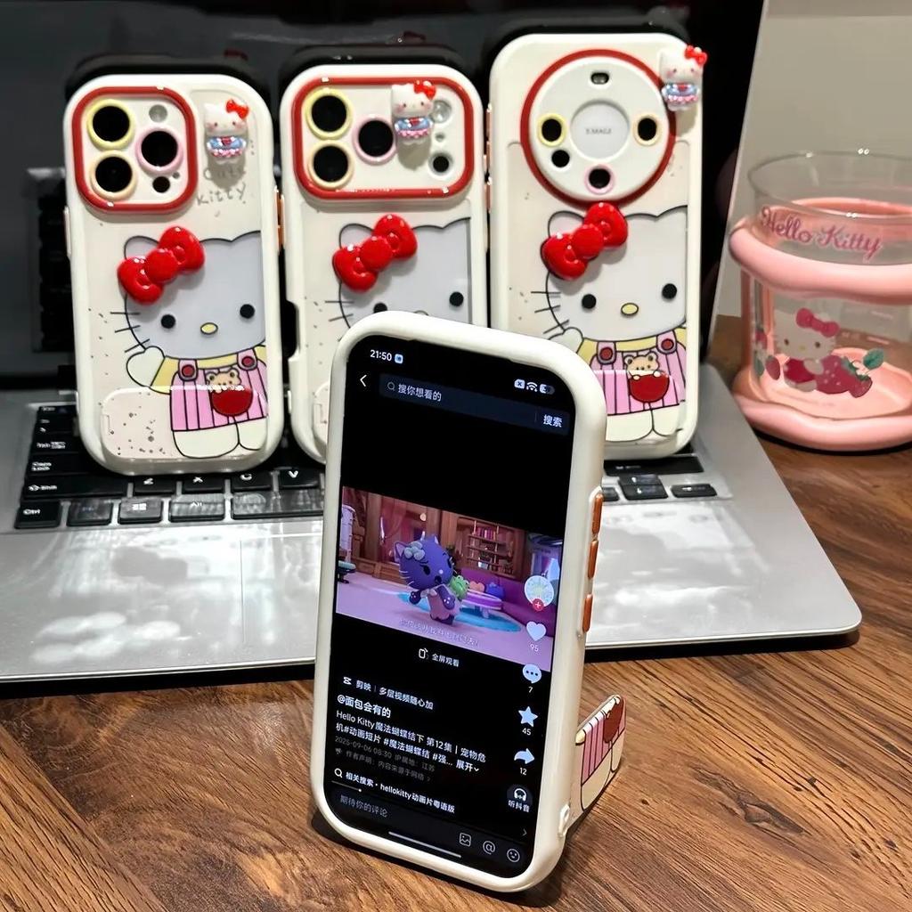 Bow Cat Doll for Apple 11promax Mobile Phone Case Cream Case Holder 11/11 Cute Cartoon