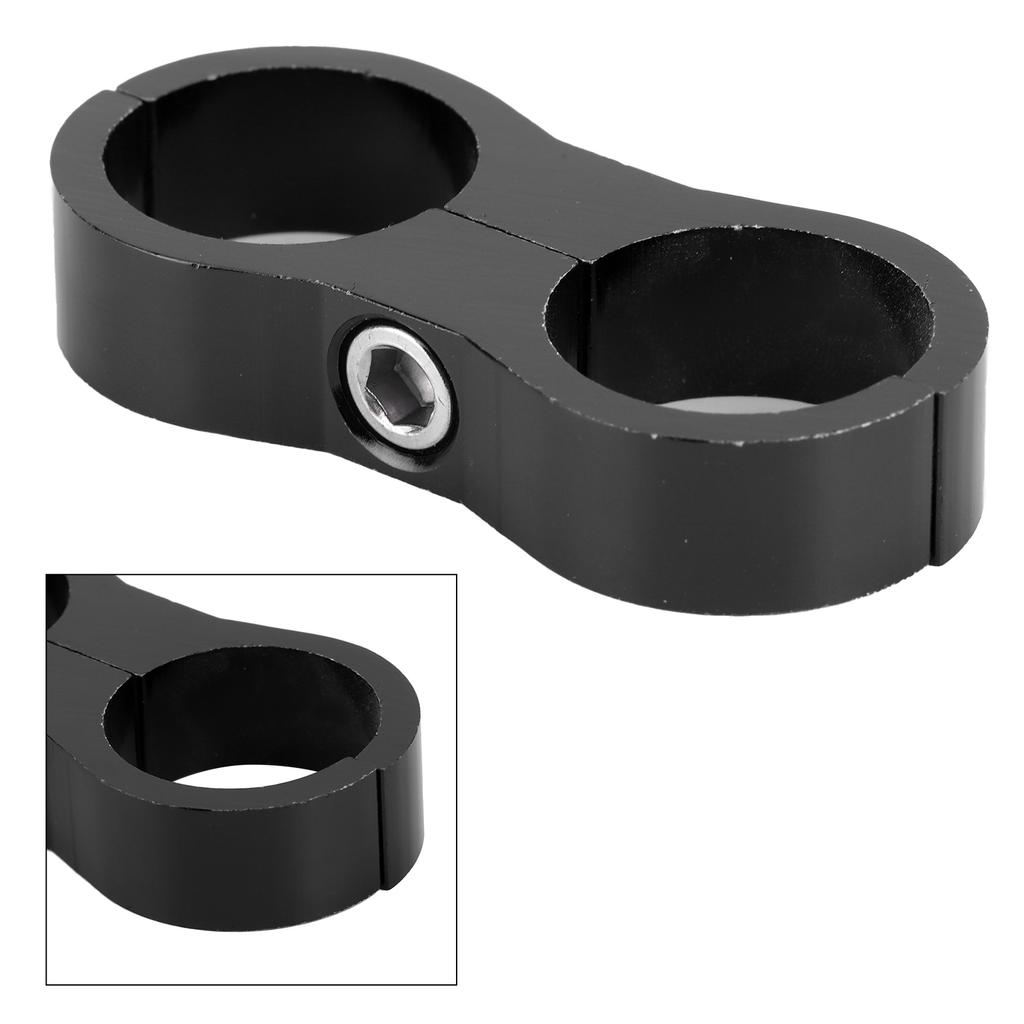 12AN Hose Separator Clamp Divider Clip Aluminum Alloy Fitting Adapter for OilFuel Hose LineBlack