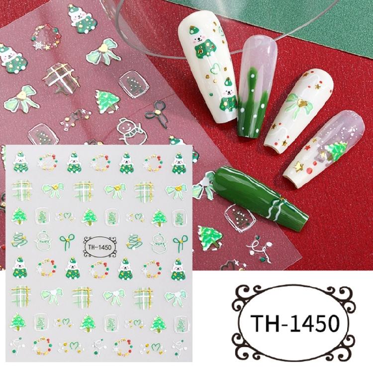 6 Sheets Christmas Nail Stickers Manicures Stickers Snowflake Nail Art Stickers Nails Art Decoration