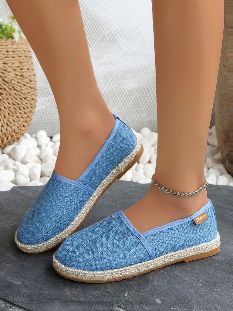 Women Flat Shoes 2024 Spring Summer New Lightweight Slip On Canvas Shoes Woman Closed Toe Non Slip Comfortable Casual Sneakers
