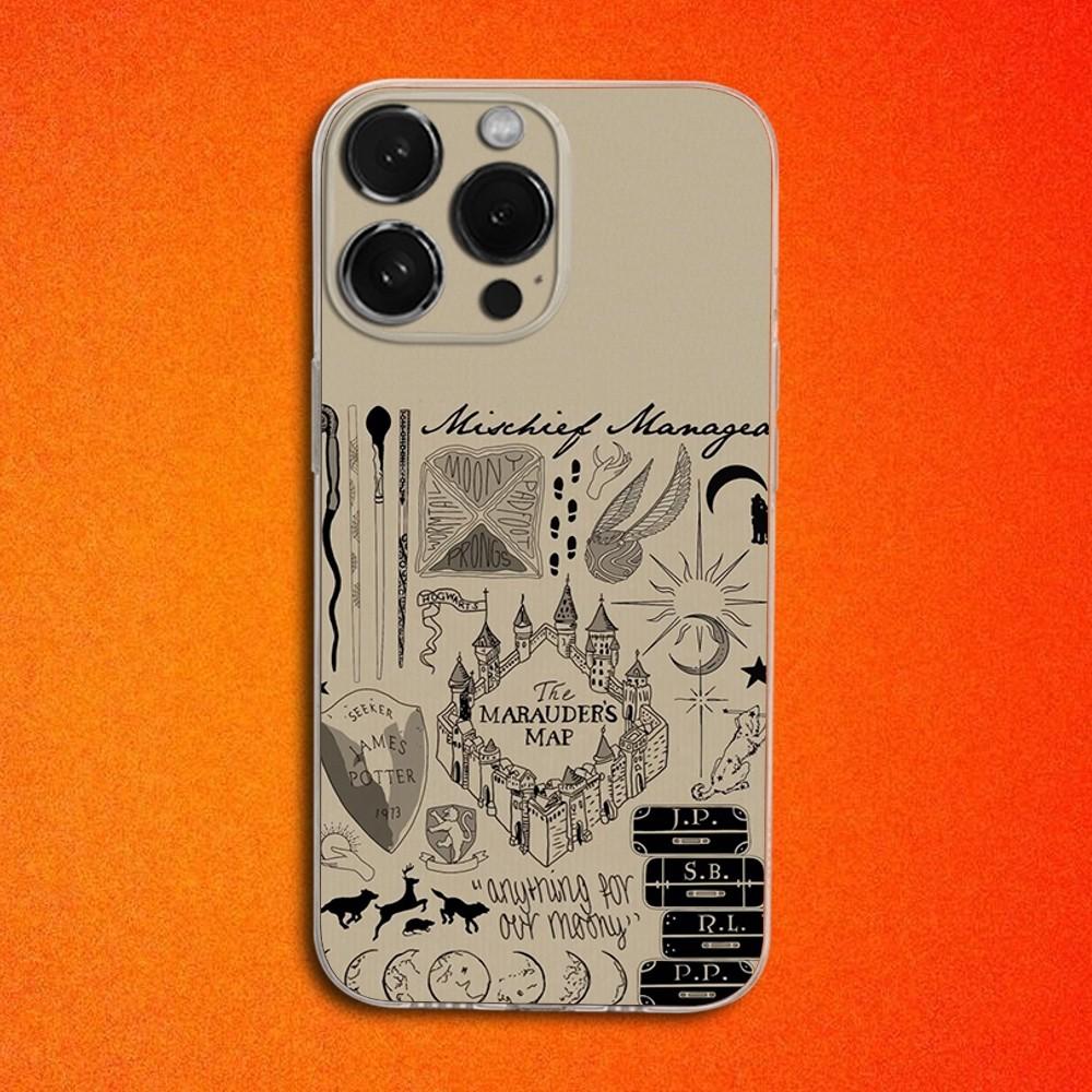 Ticket The M-Marauders Map Phone Case For iPhone 16,15,14,13,12,11 Plus,Pro,Max,XR,XS,X,Plus,SE,Mini Transparent Soft Cover