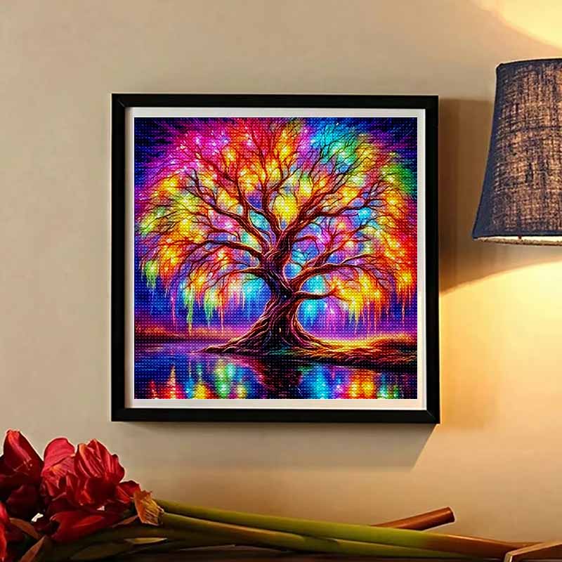 New Arrival 5D DIY Full Circle Diamond Painting "Colorful Tree" Embroidery Cross Stitch Home Decor Gift