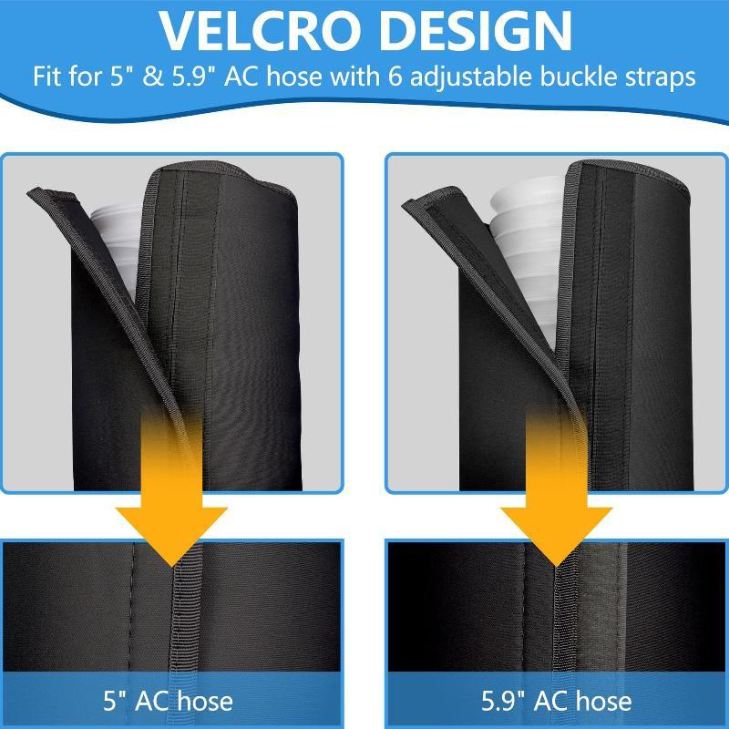 Universal AC Hose Cover Waterproof Dustproof Heat Proof Exhaust Pipe Protector for RV Travel Portable Air Conditioner