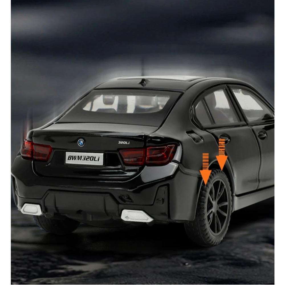 Simulation 1/32 BMW 320I Alloy Car Model Sound Light Diecast Toy Vehicle Toy Car Birthday Gift Miniature Voiture Home Decor