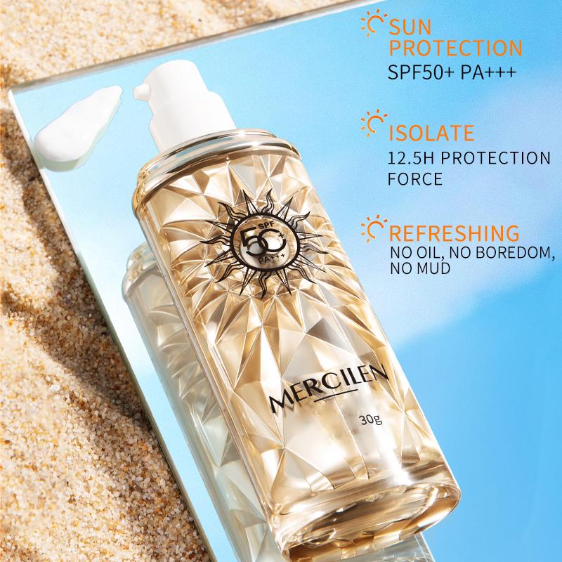 MERCILEN Sunscreen 30g Waterproof Sweatproof Sunscreen Black Isolating UV SPF50+PA+++ High Power Sunscreen Lotion