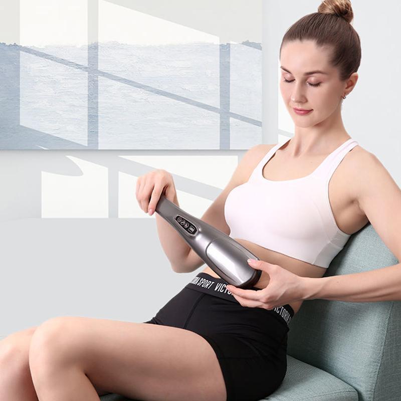 Massageador de Costas Portátil de Mão Bastão de Massagem Elétrico Massagem de Tecido Profundo para Costas Pescoço Ombros Corpo Inteiro 12 Modos 6 cabeças