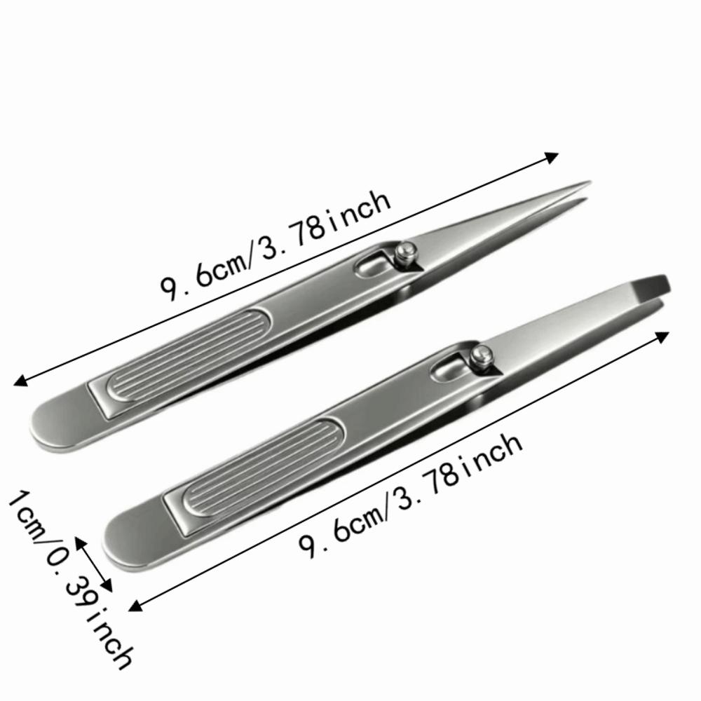 1/2Pcs V/Wide Mouth Lever-Action Eyebrow Tweezers Slanted Eye Brow Clips Facial Hair Removal