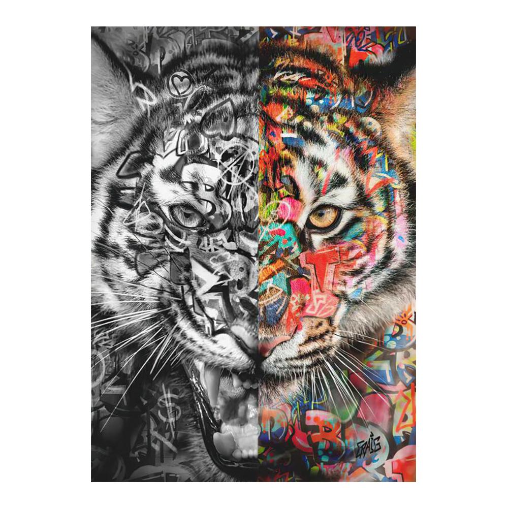 

Абстрактные слова тигра, граффити, художественные холсты, картины на стене, художественные постеры и принты, черно-цветные изображения животных, Настенный декор 40x60cm