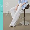 ESE-Y Women's Linen-Cotton Patchwork Straight-Leg Jeans