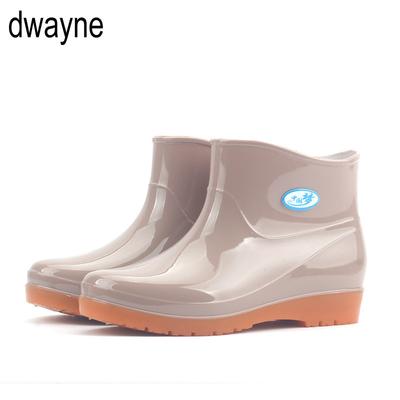 Nieuwe Vrije Tijd regenlaarzen dames Schoenen met Lage Hak Ronde Neus Waterdichte Middenhoge Schacht Regenlaarzen chaussures femmes fgb78
