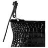 VIVIENNE WESTWOOD Bianca 26SS Silver Light Relief Sphere Magnetic Flap Closure Calfskin Shoulder Bag Small Women Shoulder Bag 4603000LWL0098BLACK