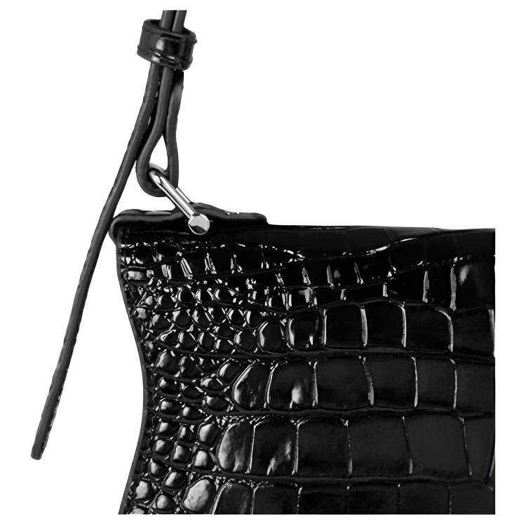 VIVIENNE WESTWOOD Bianca 26SS Silver Light Relief Sphere Magnetic Flap Closure Calfskin Shoulder Bag Small Women Shoulder Bag 4603000LWL0098BLACK