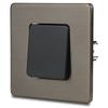 Single Black One-pole Light Switch Brushed Steel Pvd Gunmetal