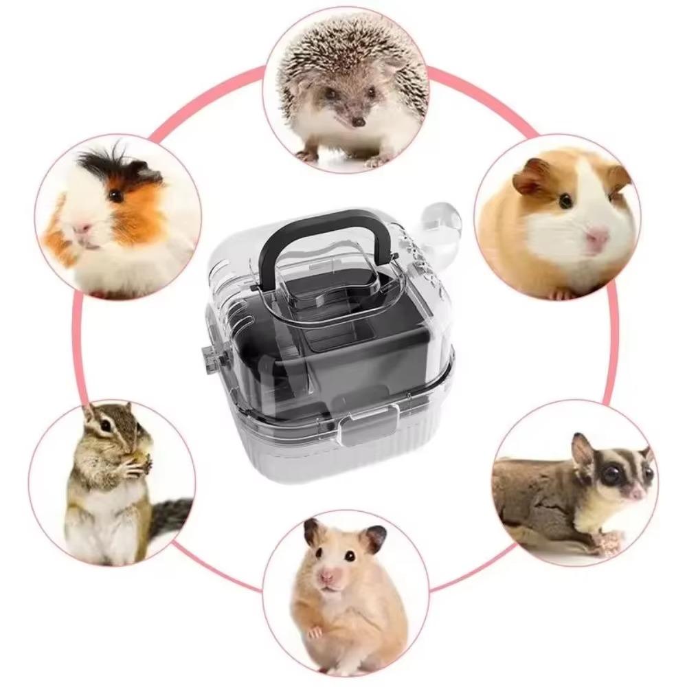 Large Capacity Hamster Travel Cage Translucent Hedgehog Carrier  For Rats Guinea Pigs Rabbit