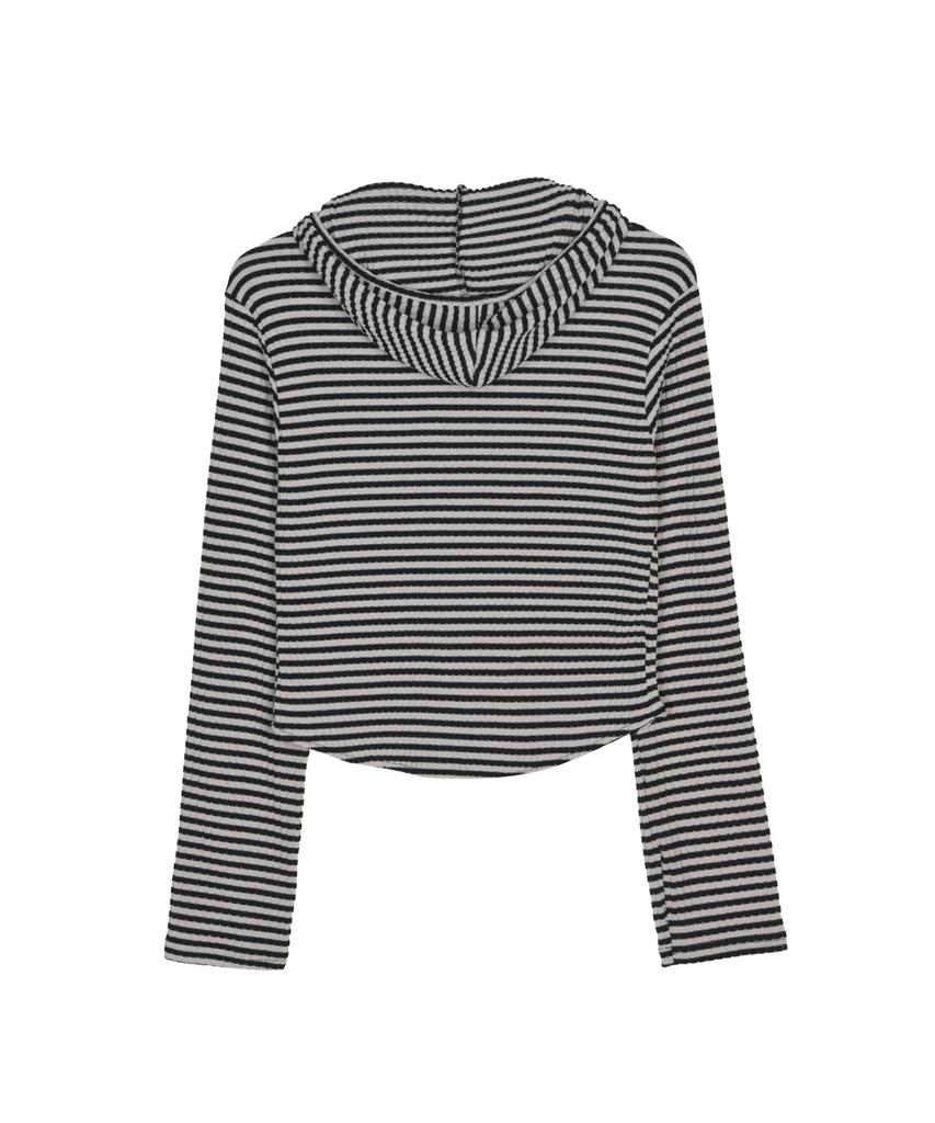Nigaennikol Stripe Hood Top_Beige