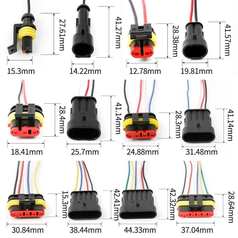 1/2/3/4/5/6 Pin Female Male Way Car Sealed Waterproof Electrical Wire Car Connector Car Plug