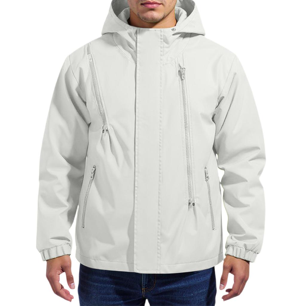Men'S Loose Half Zipper Hooded Sweatshirt And Submachine Jacket