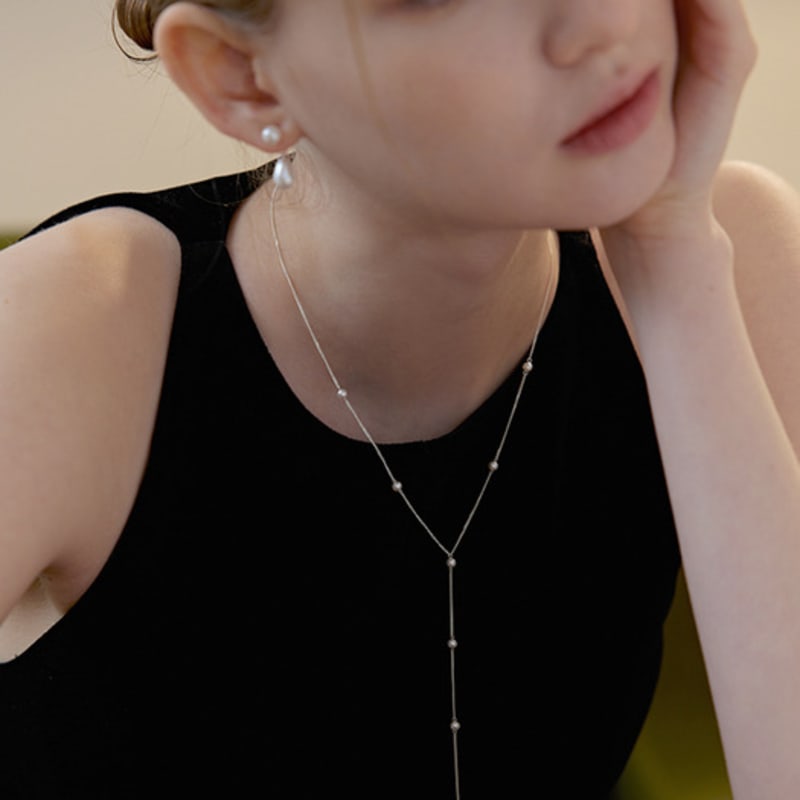 Lewe Y-pearl Long Drop Necklace