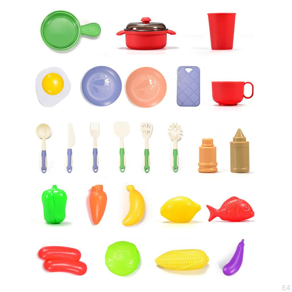 Kitchen Playset Cookware Accessories Pretend Play Set with Sounds Realistic Lights for Boys
