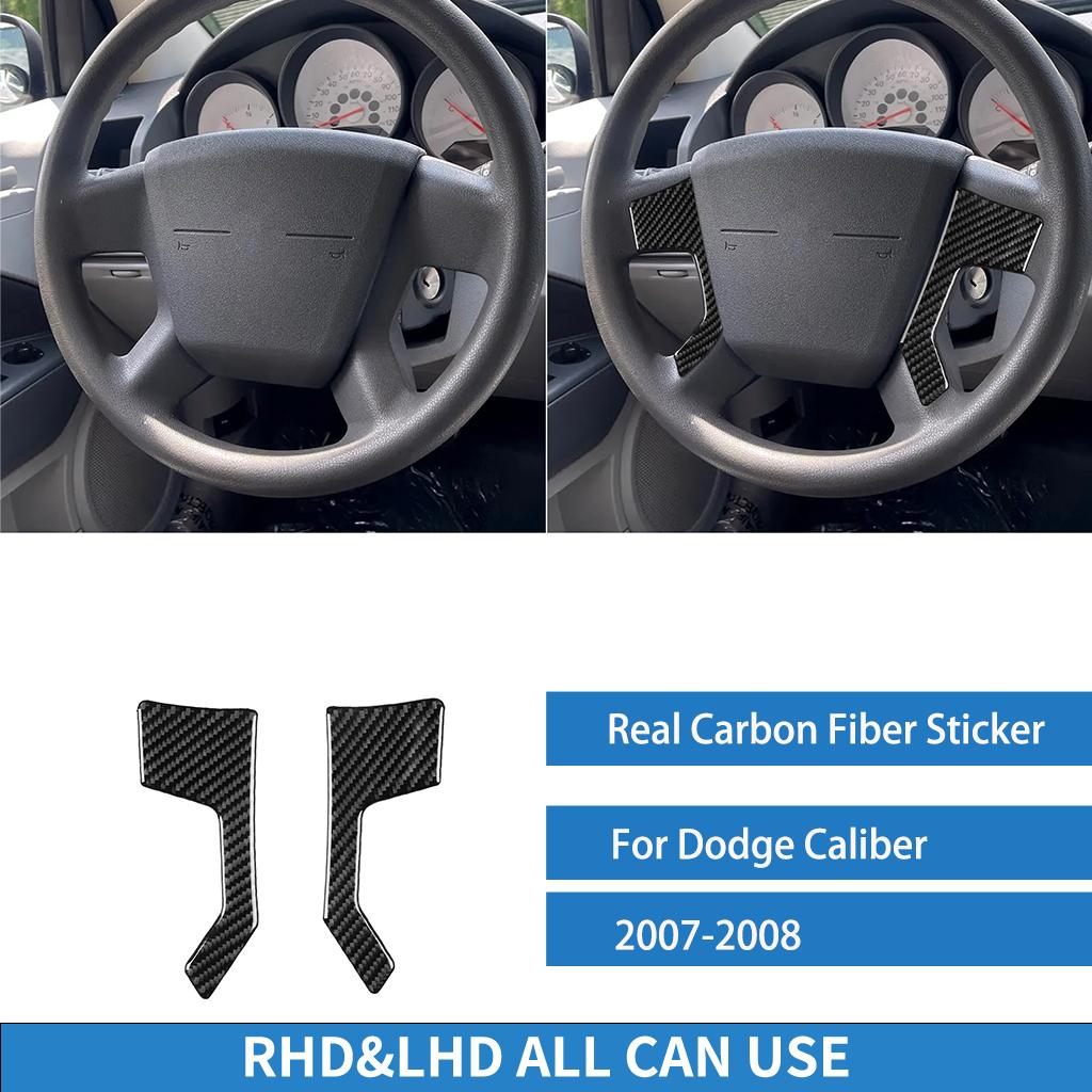 For Dodge Caliber 2007 2008  Button Panel Cover Trim Real Carbon Fiber Stickers Car Interior Refit Accessories