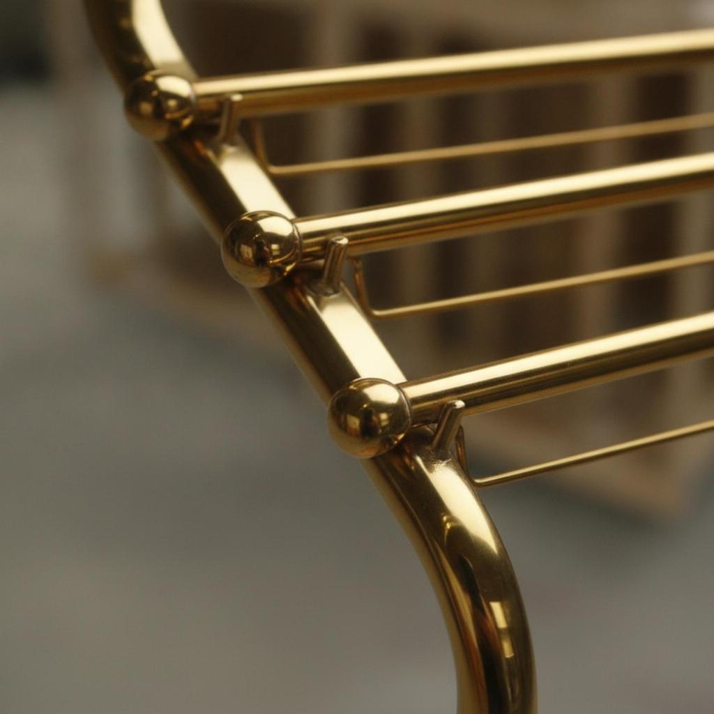 Magazine Rack Floor-Standing Catalog Holder Gold for Librarians