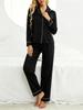 Pajamas women's autumn and winter comfortable casual lapel long-sleeved trousers two-piece set women's loungewear pyjamas