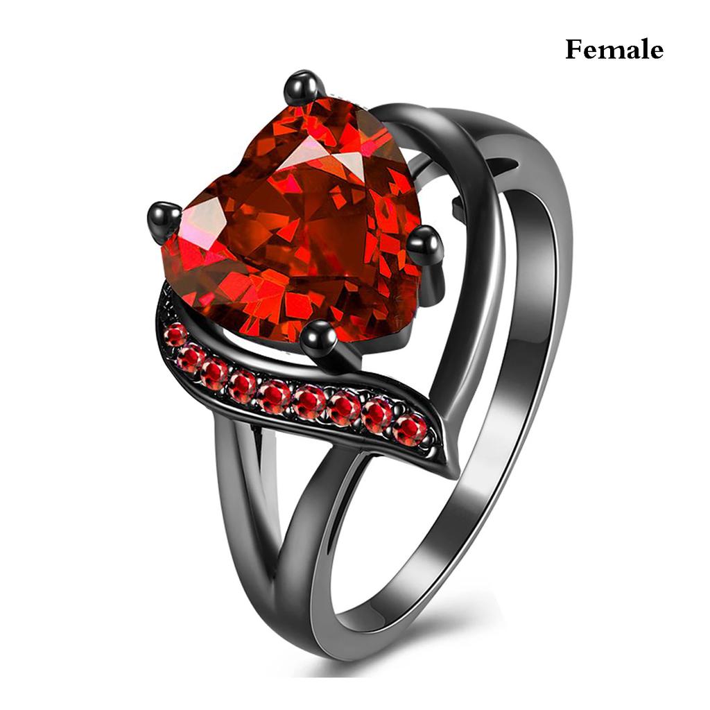 Fashion Couple Rings Romantic Women Heart Purple Rhinestones Zircon Ring Men Stainless Steel Celtic Dragon Ring Wedding Jewelry