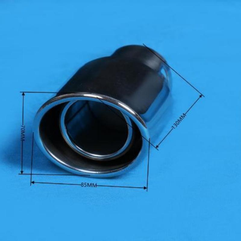 1 Pair 304 Stainless Steel Oval Shape Exhaust Pipe Car Universal IN 63MM Silver/Black Muffler Tip Rear Nozzles Car Accessories