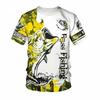 2026 Summer Men's 3D Printed Bass Fishing T-Shirt, Quick Dry Breathable Outdoor Sport Tee, Casual Fishing Top for Anglers