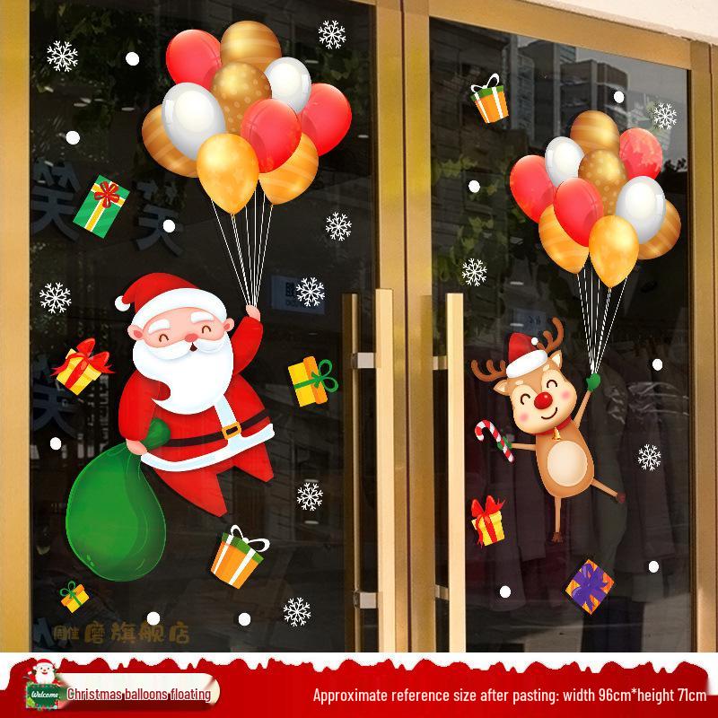 Santa Claus Christmas Window Clings - Tree, Door Stickers & Ornament Decor
