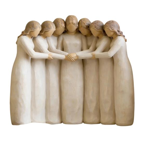 Sister Ornaments Four Women Friendship Figurine Decor, Sisterhood Statue Gift for Friends, Sisters Decorative Home and Moms, Faceless