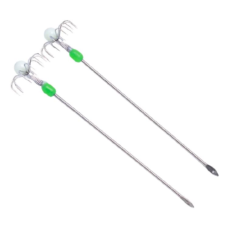 

2Pcs Double/Single Layer Squid Live Shrimp Hook Stainless Steel Live Baits Hook Luminously Squid Hook Easy to Use