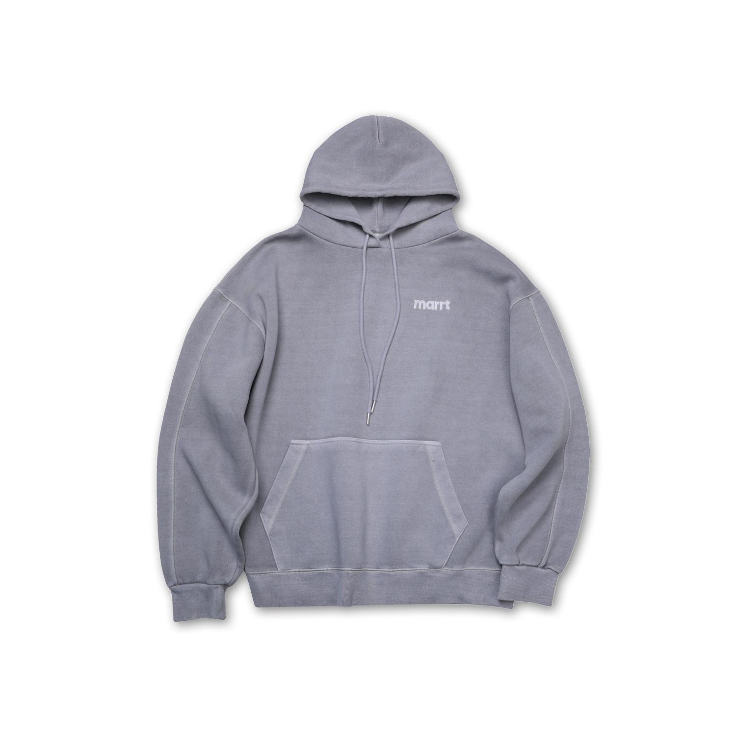 Mart Pigment Double-Tuck Stitch Hoodie Light Grey L