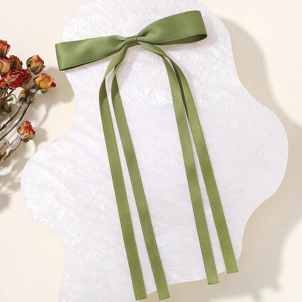 2pcs Long Tassel Ribbon Hairpin Cute Candy Bow Clip for Women Girls Party Gifts Headwear Side Clips Hair Accessories