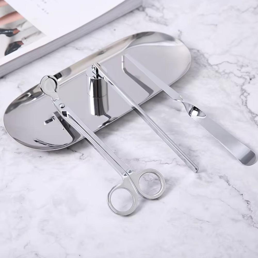 DIY Candle Care Kit 4-1 Set Luxury Ornament Modern Aromatherapy Supplies Stainless Steel Candle Wick Snuffer Candle Accessories