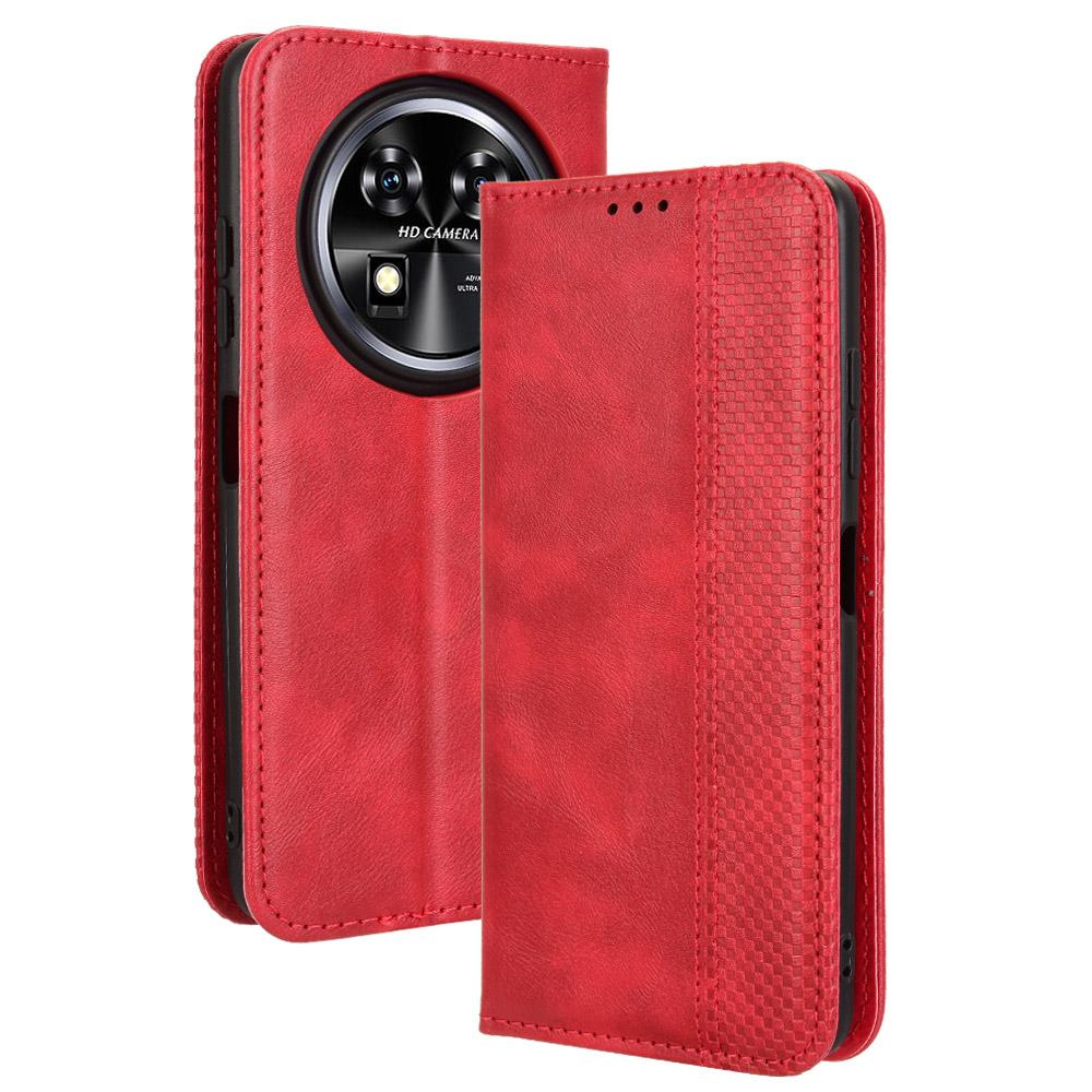 

Для Oukitel C37 Чохол Гаманець Ретро Шкіряний чохол для телефону Сильне магнітне закриття Red