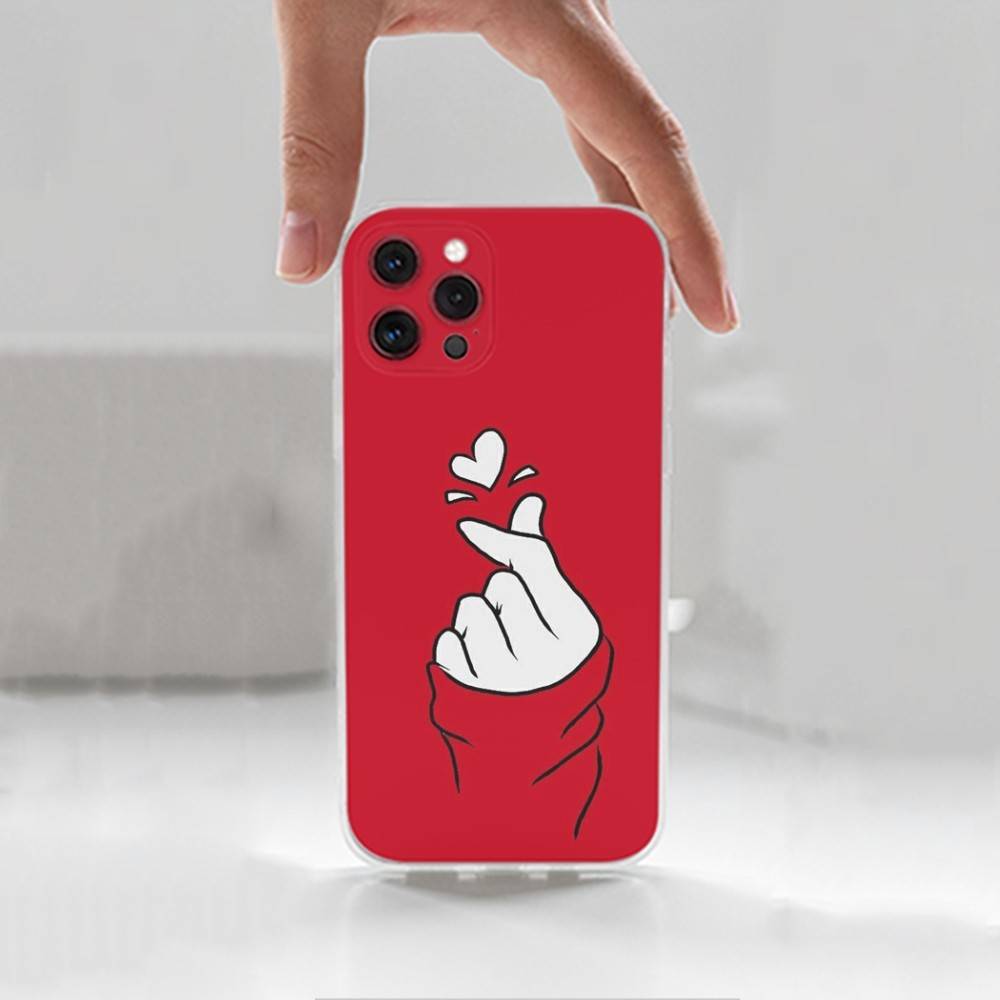Schöne Hand-Herz-Hülle für iPhone Max, 14, 16, X, 13, XR, SE, 12, 15, Pro, 17, Plus, 11, XS, Mini durchsichtig weiche Abdeckung