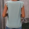 Dámské letní elegantní ležérní krajkové tílko bez rukávů s výstřihem do V