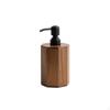 Wooden Pump Dispenser Polished Wood with Black Minimalist for Lavatory, Vanity,