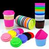 Silicone World 2PCS/Set Silicone Coffee Cup Cover Heat Insulation Anti Slip Cup Sleeve Mug Glass Cup Cover Anti-Dust Cup Lids