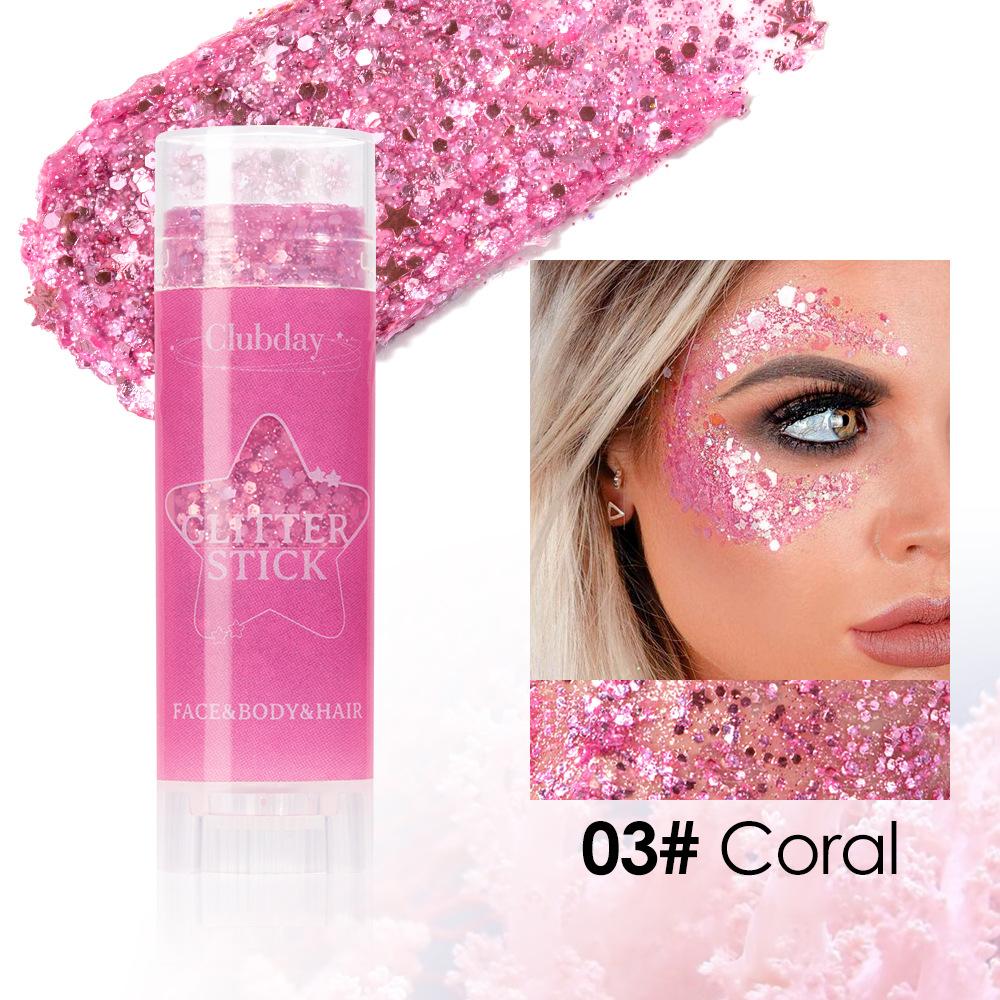 6 Color Sequins Glitter Gel Stick White Silver Pink Eyeshadow Face Body Painting Brighten Stage Makeup Flash Loose Sequins Cream