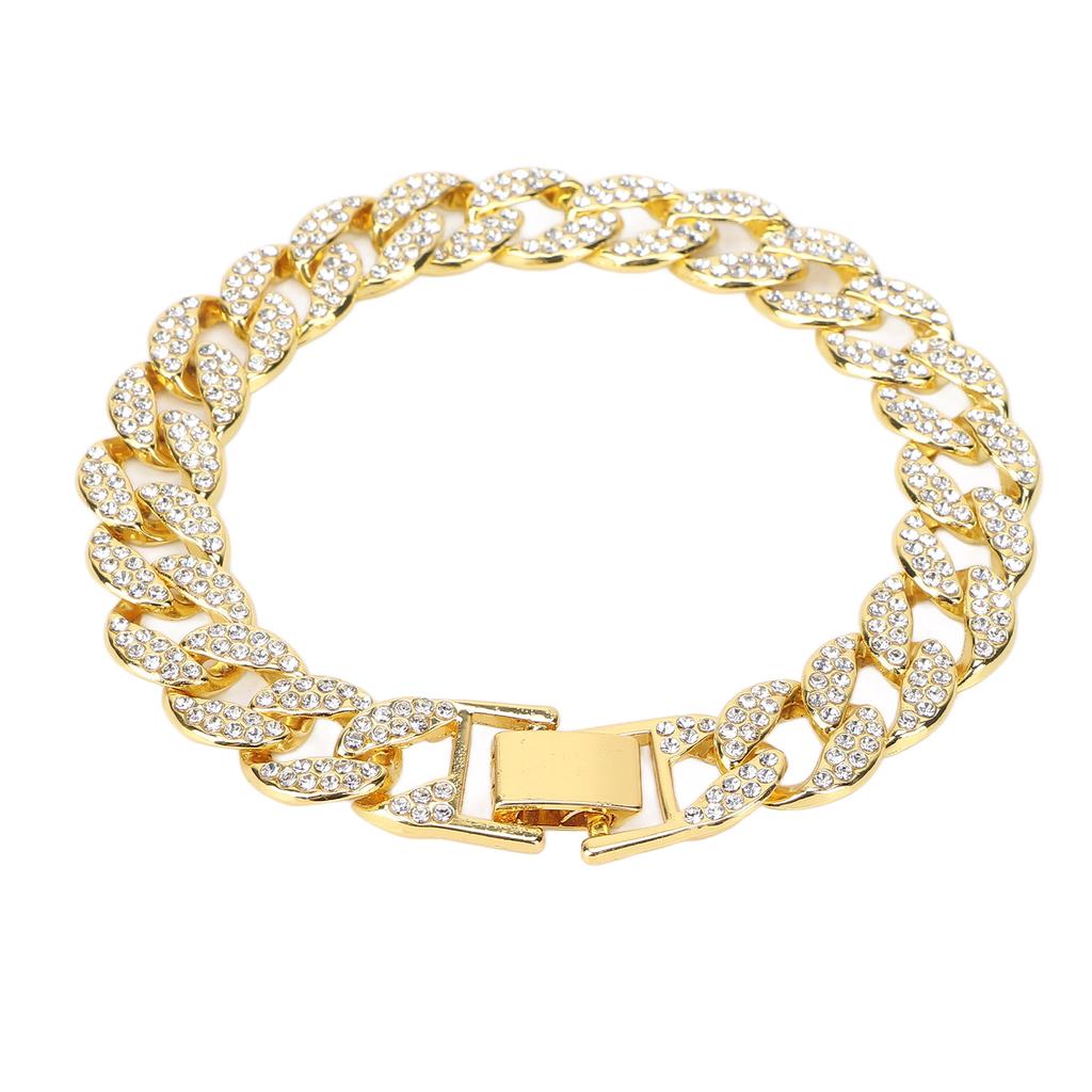 10 tommer cubansk lenke kjede mote langvarig fargebevaring murstein hip hop armbånd roségull