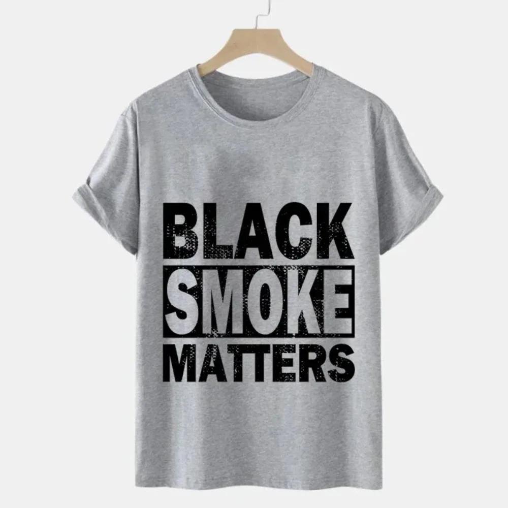 Men's T-shirt Black Smoke Matters Trucks Trucker Funny Design Tee Shirts Summer Casual O-neck Men T-shirt Male Tops Short Sleeve