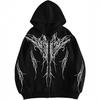 Hot-selling Street-style Cross Print Hooded Sweatshirt for Men, American High Street Zip-up Cardigan
