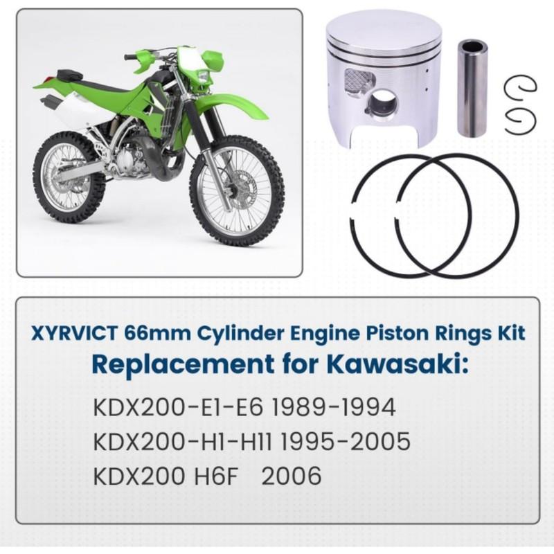 66mm 66.25mm 66.5mm 66.75mm 67mm Motorcycle Piston Rings Kit 13001-1219 for Kawasaki KDX200 KDX 200 1989-2006