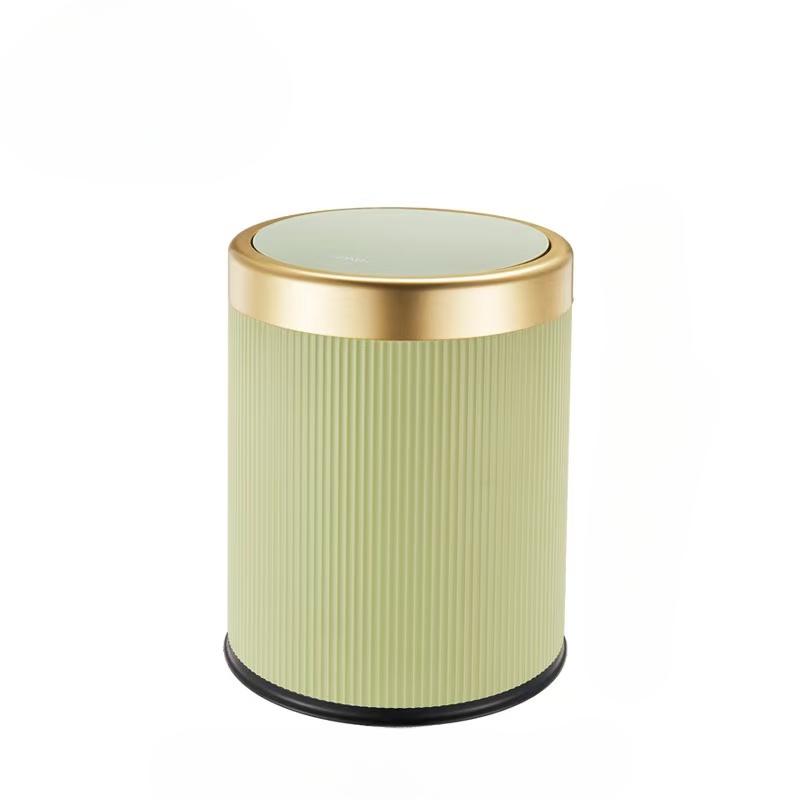 Simple Press Type Trash Can Durable Plastic Trash Can A Living Room High-capacity Separate Trash with Cover Wastebasket 12L зелёный
