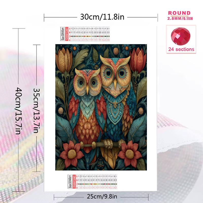 Vintage owl Pattern 3pcs 100% Round Full Drill 5D DIY Diamond Painting Embroidery Cross Stitch Rhinestone Décor