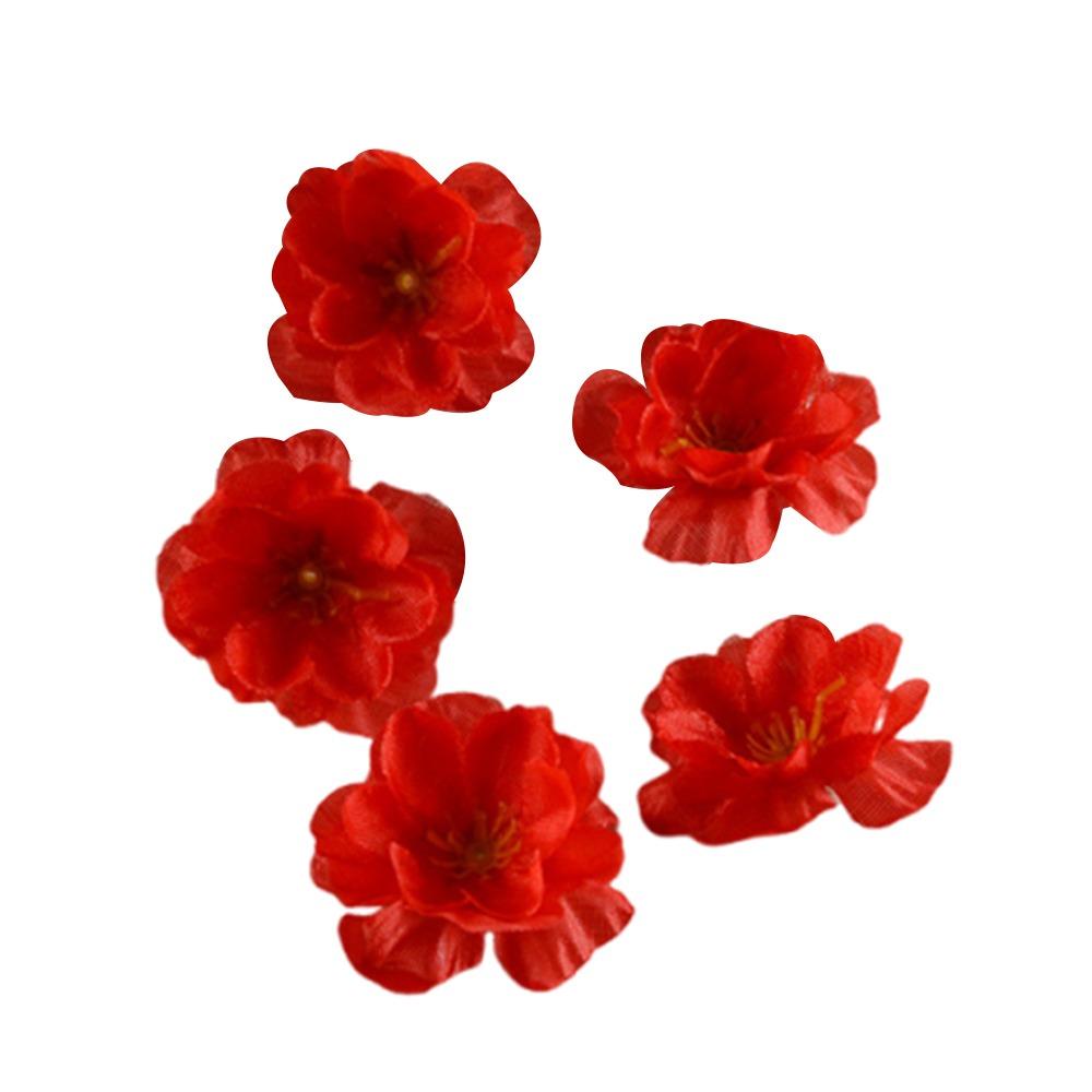 100PCS Multicolor Peach Blossom Artificial Flower Heads Dia.5cm DIY Simulation Flower Silk Petals Accessories Faux Flower